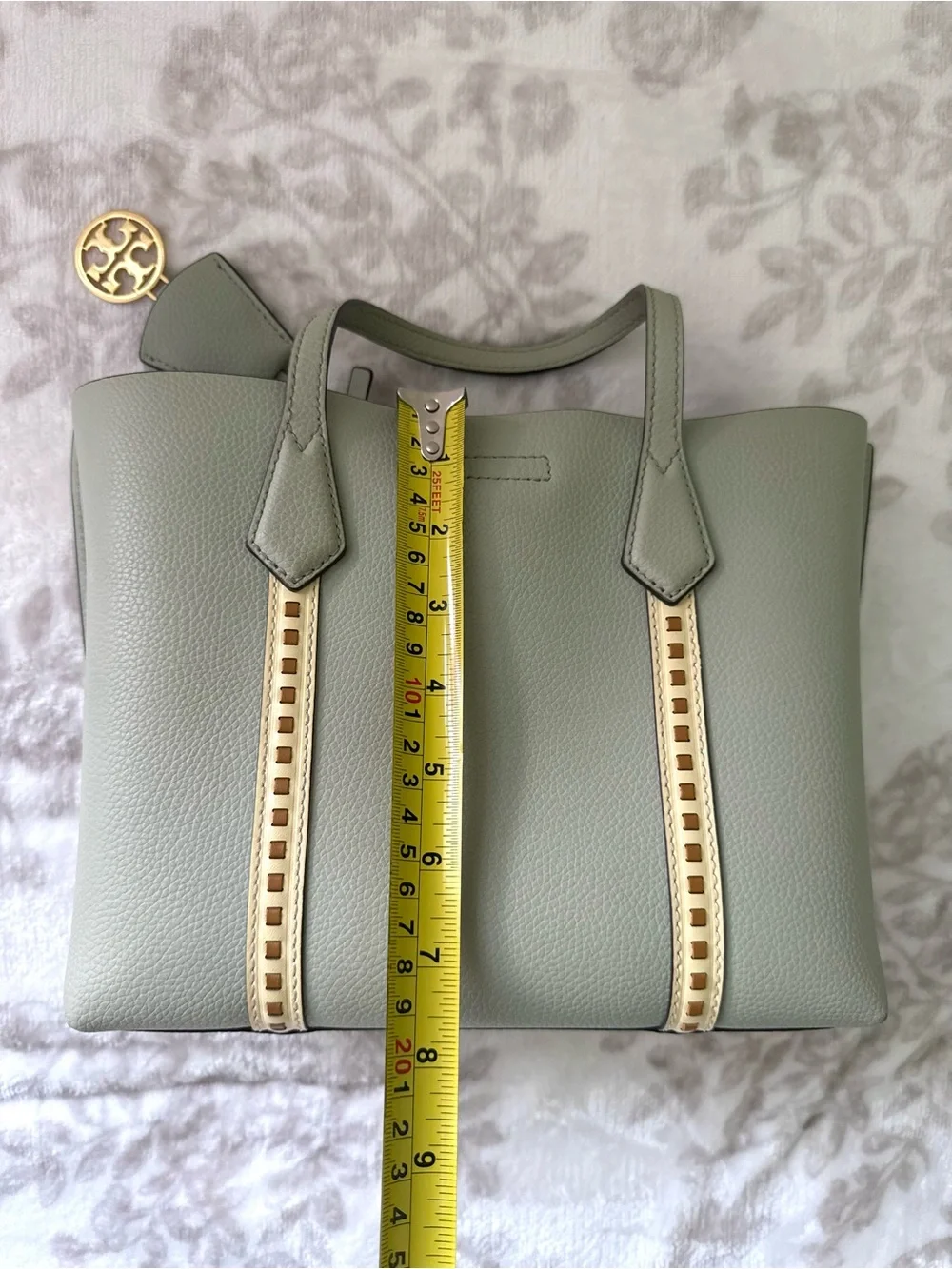 TORY BURCH PERRY PICK-STITCH SMALL TRIPLE-COMPARTMENT TOTE CROSSBODY
